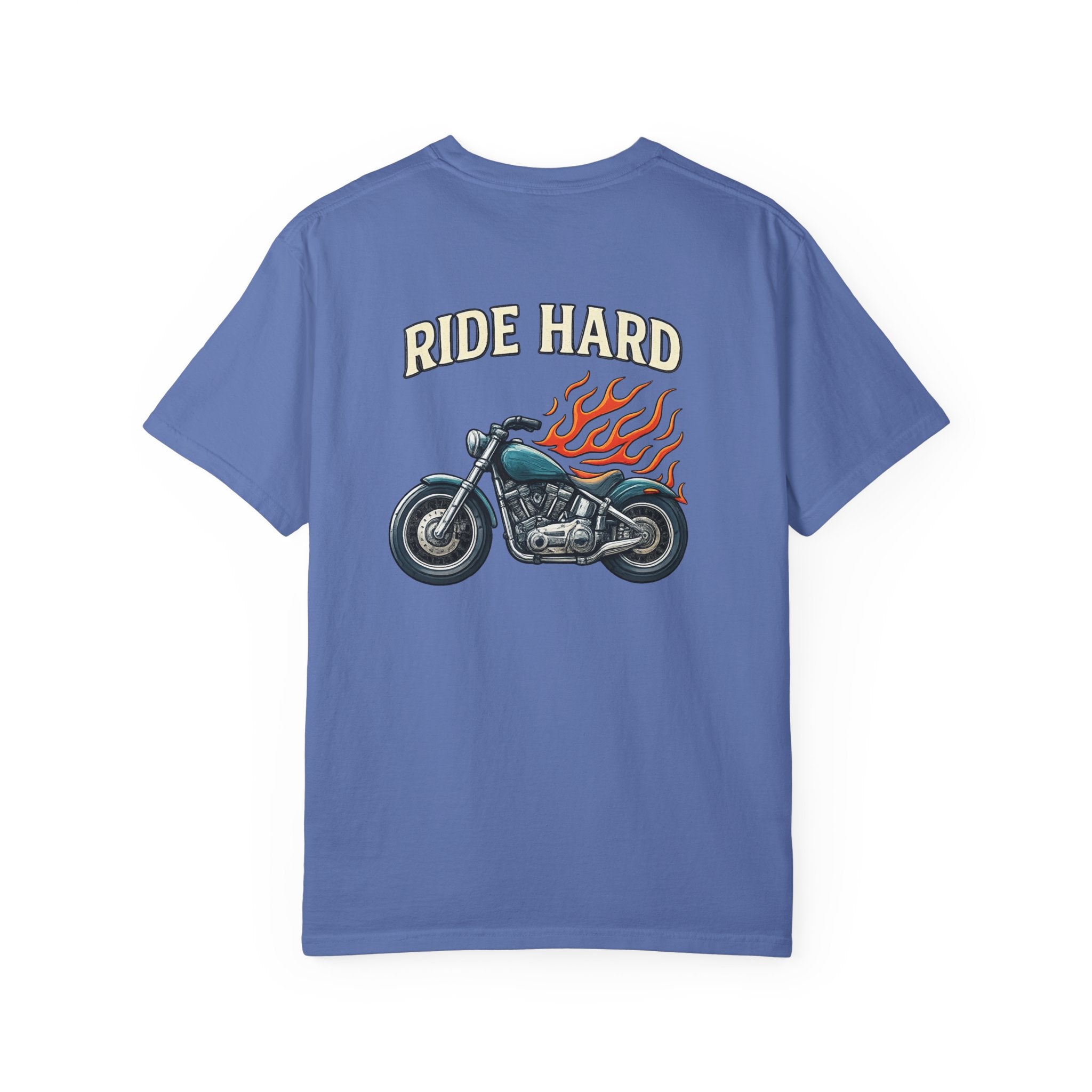 Ride Hard Motorcycle Tee | Harley Inspired Biker Shirt | Badass Motorcycle T-Shirt | 7 colors - 100% cotton
