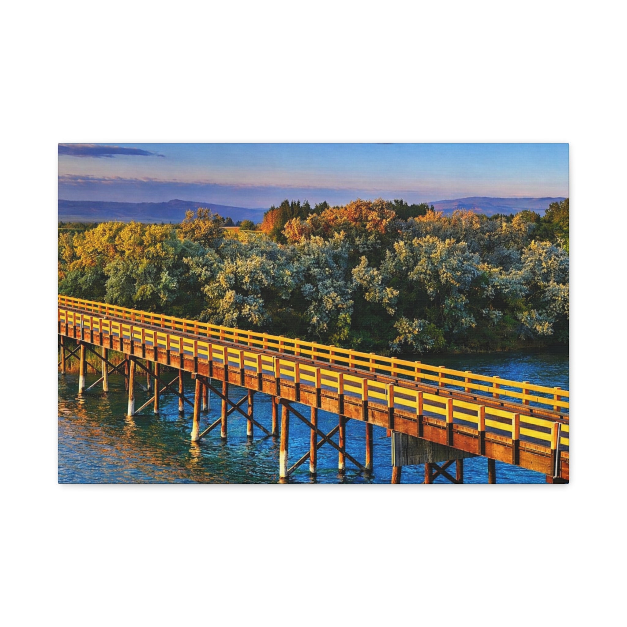 Jackson Bridge Matte Canvas | Idaho Wall Art |  Scenic Snake River  | Rustic Mountain Décor - 6 sizes