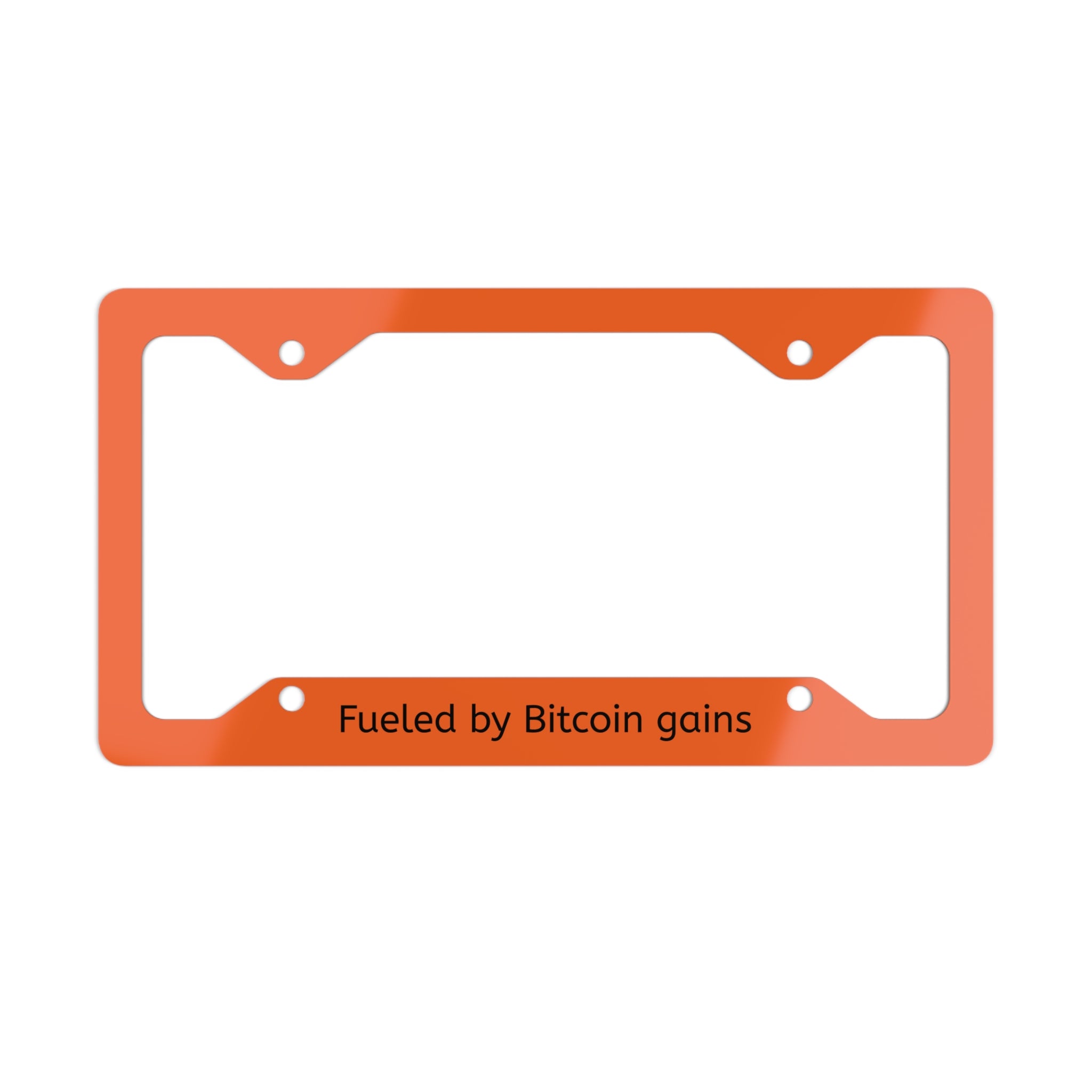Fueled by Bitcoin Gains - Metal License Plate Frame for Crypto Enthusiasts