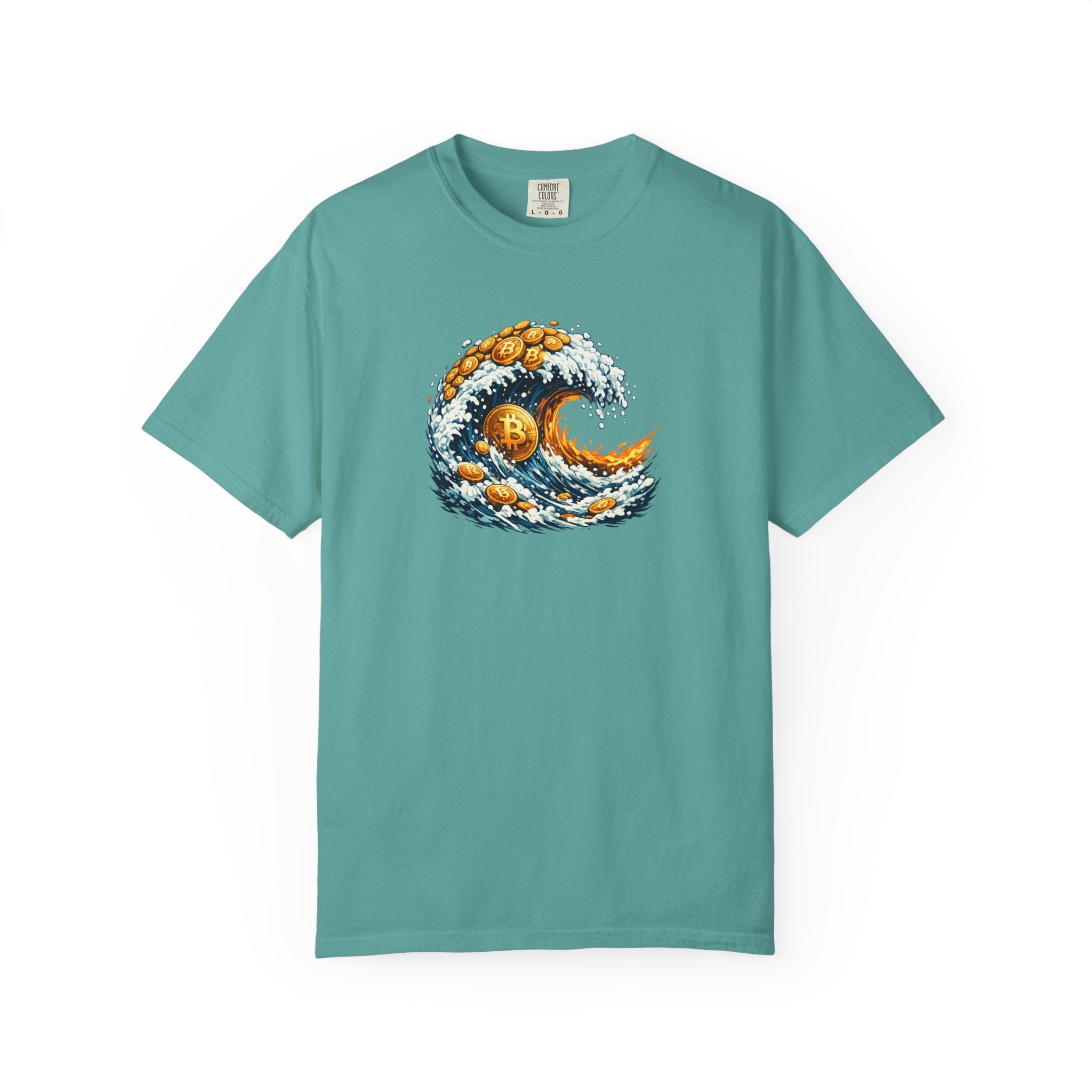 Bitcoin Tidal Wave T-Shirt | Futuristic Crypto Graphic Tee | Bitcoin Art Shirt | Crypto Gift for Him | 12 colors - 100% cotton