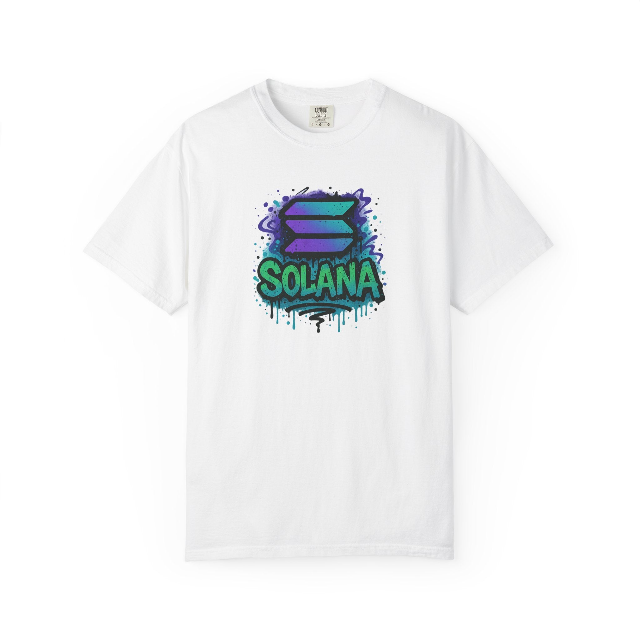 Solana Street Style Graffiti Tee | Urban Crypto T-Shirt for Investors & Blockchain Fans | Trendy Solana Logo Shirt | 5 colors - 100% cotton