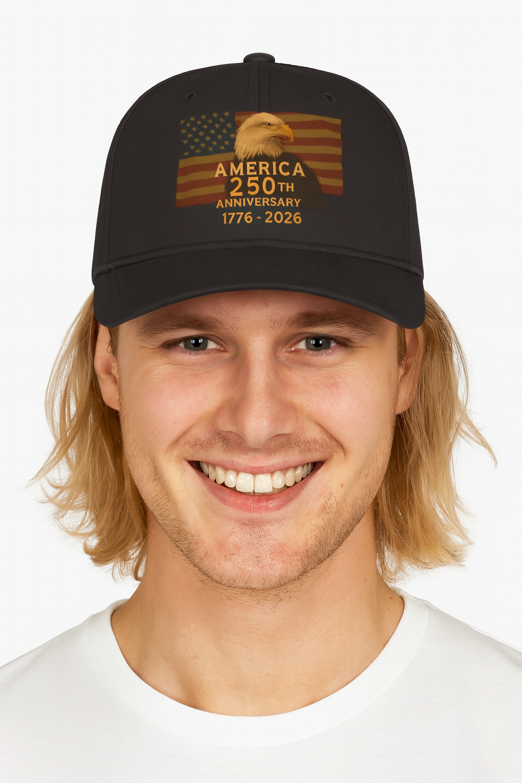 America 250th Anniversary Hat, Bald Eagle with Flag, Patriotic USA 1776-2026 Cap. Limited Edition Celebration Gear