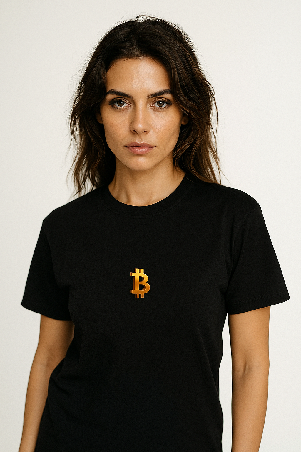 Solid Black - Pure Gold Bitcoin: T-Shirt Tee. 100% cotton