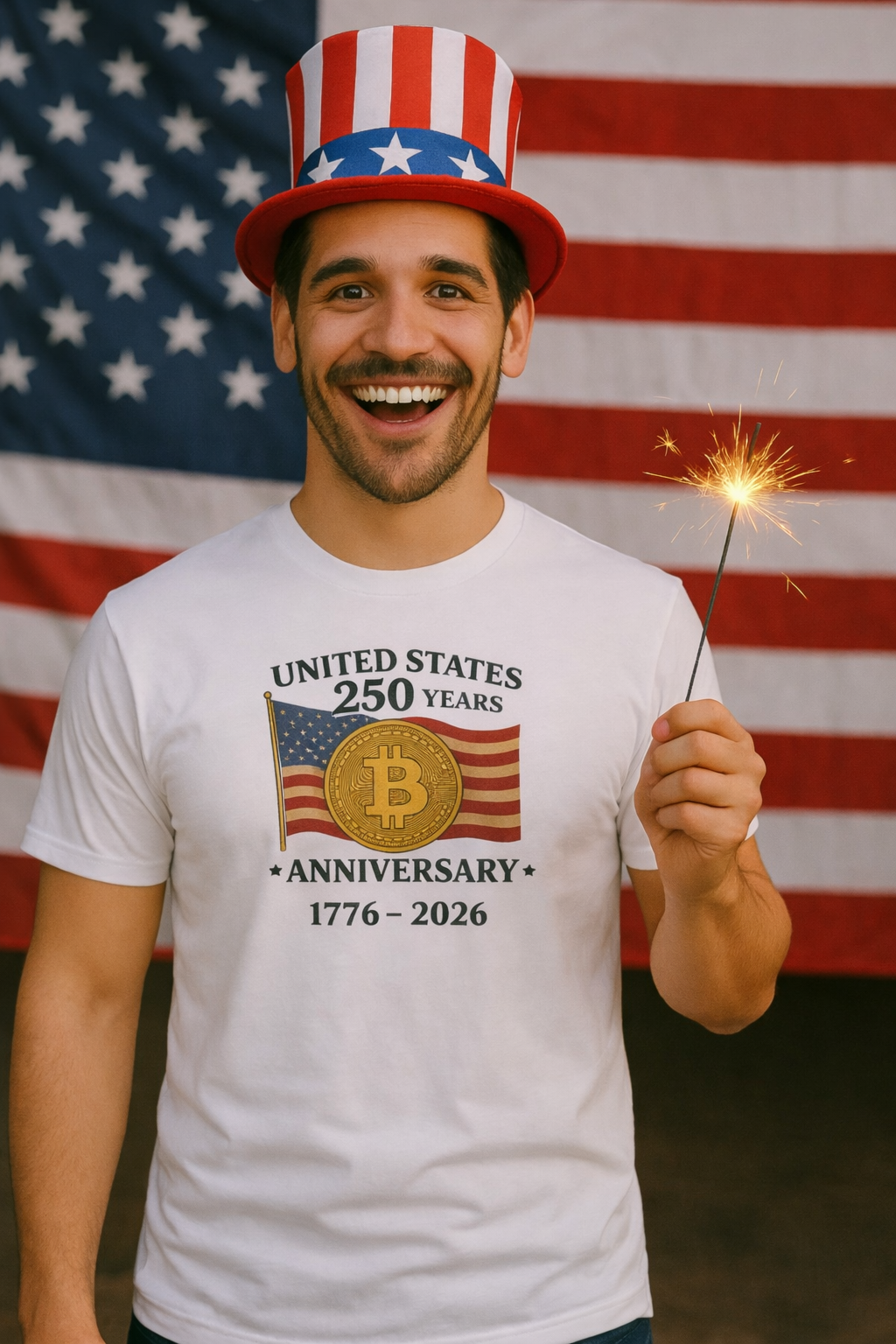 Bitcoin USA 250th Anniversary Bitcoin Tee | American Revolution Meets Digital Evolution | Patriotic T-Shirt | 5 colors - 100% cotton