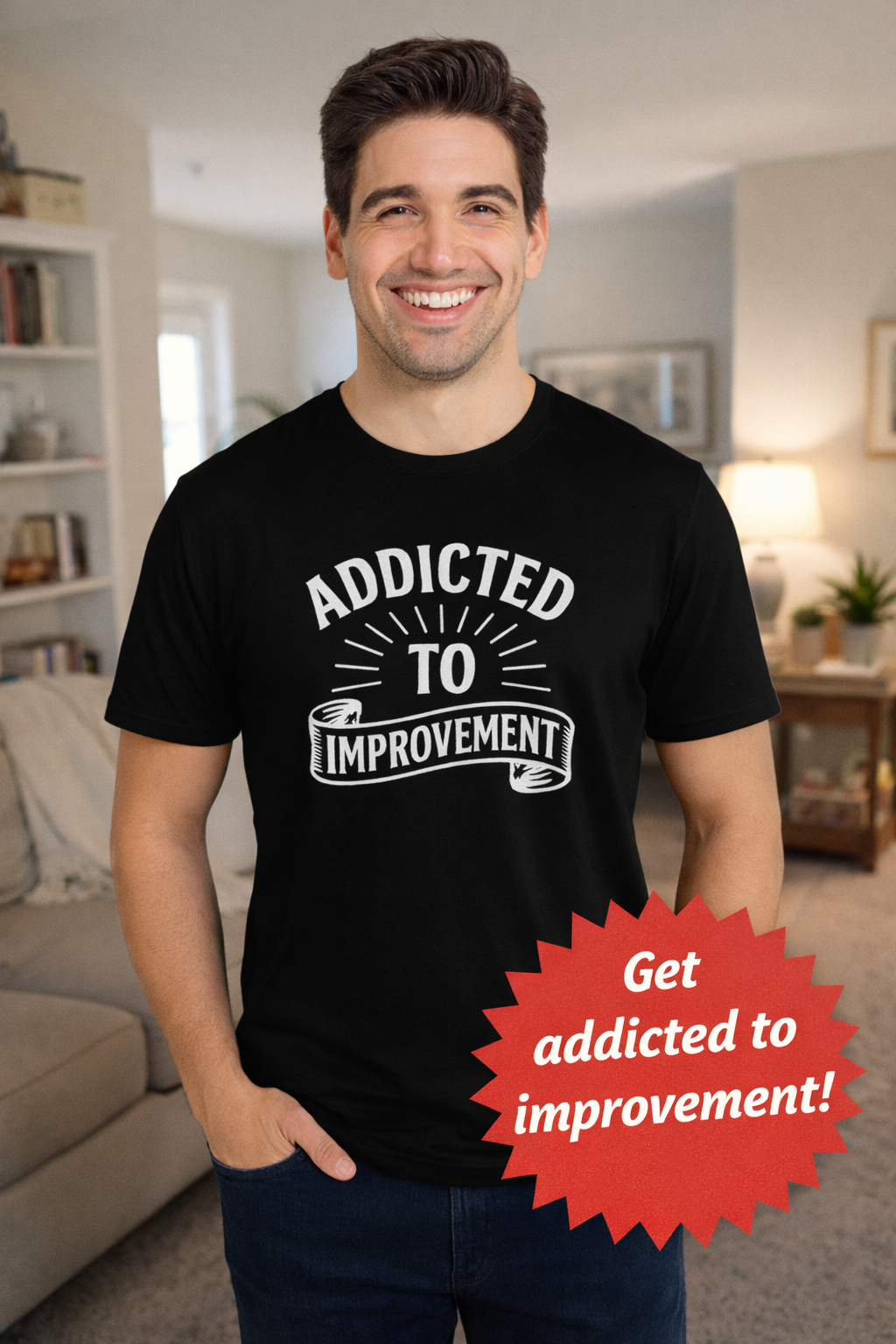 Always Leveling Up Motivational T-Shirt | Addicted to Improvement Tee | Positive Mindset Clothing for Men & Women | 8 colors - 100% cotton