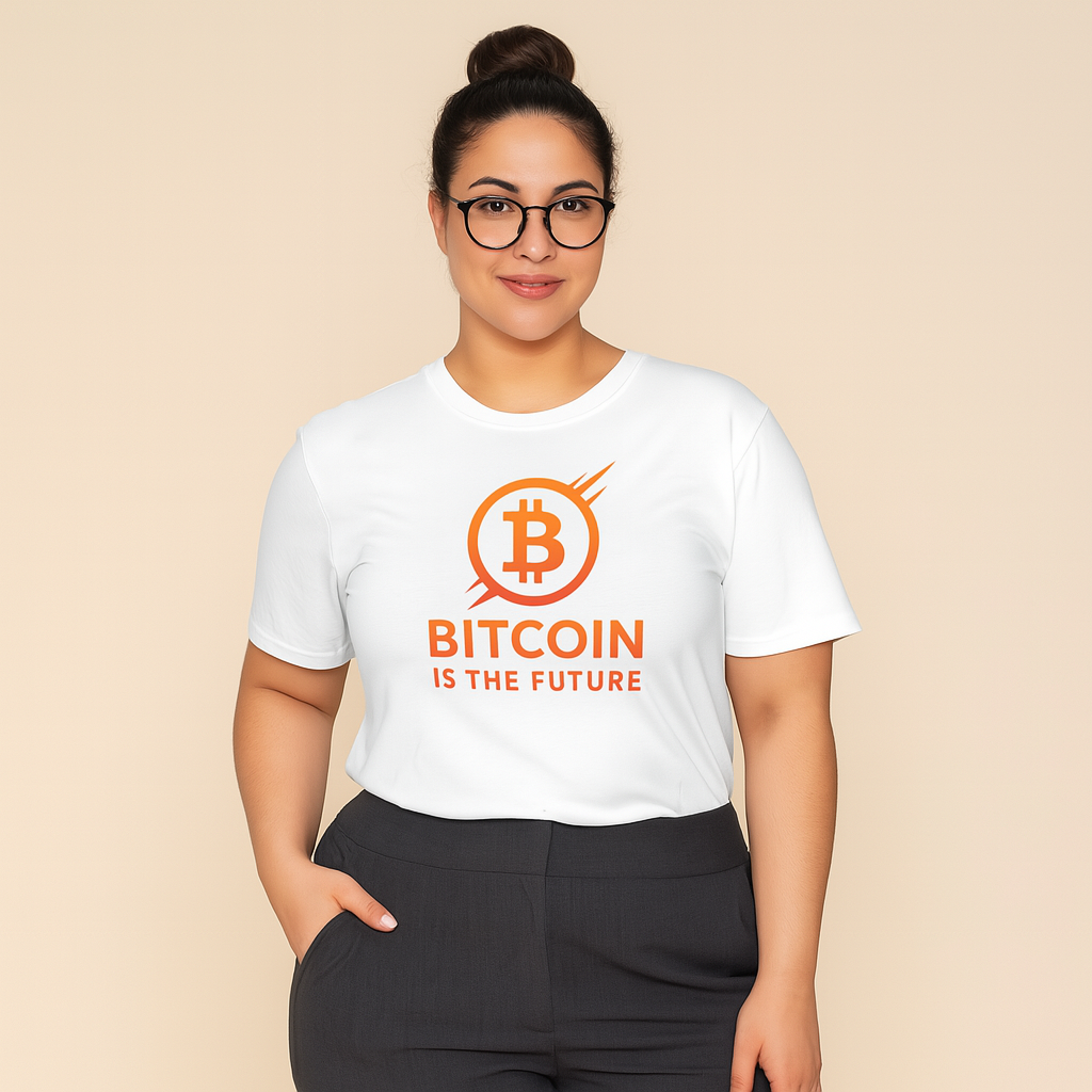 Bitcoin Is The Future T-Shirt |  Step into the New Economy Right | 4 colors - 100% cotton