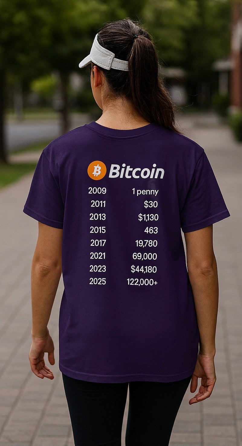 Bitcoin All-Time Highs Timeline T-Shirt | Own a piece of Bitcoin history ... on a tee | 6 colors - 100% cotton