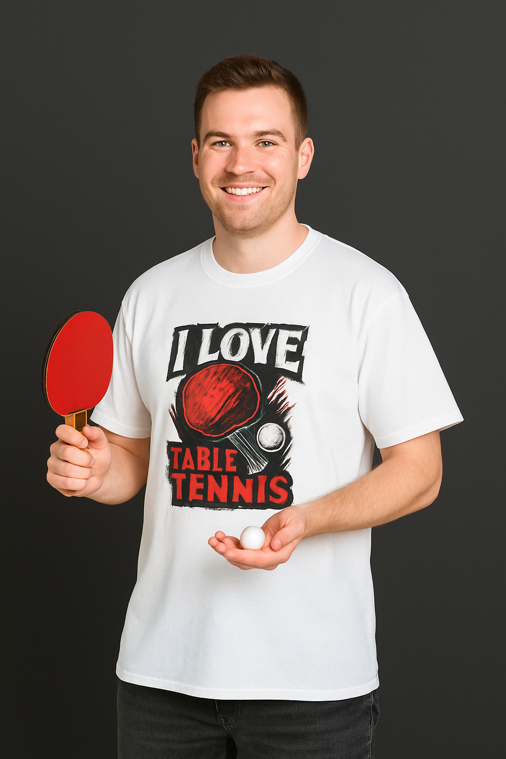 I Love Table Tennis T- Shirt Ping Pong Tee | Smash it with style | 4 colors -  100% cotton