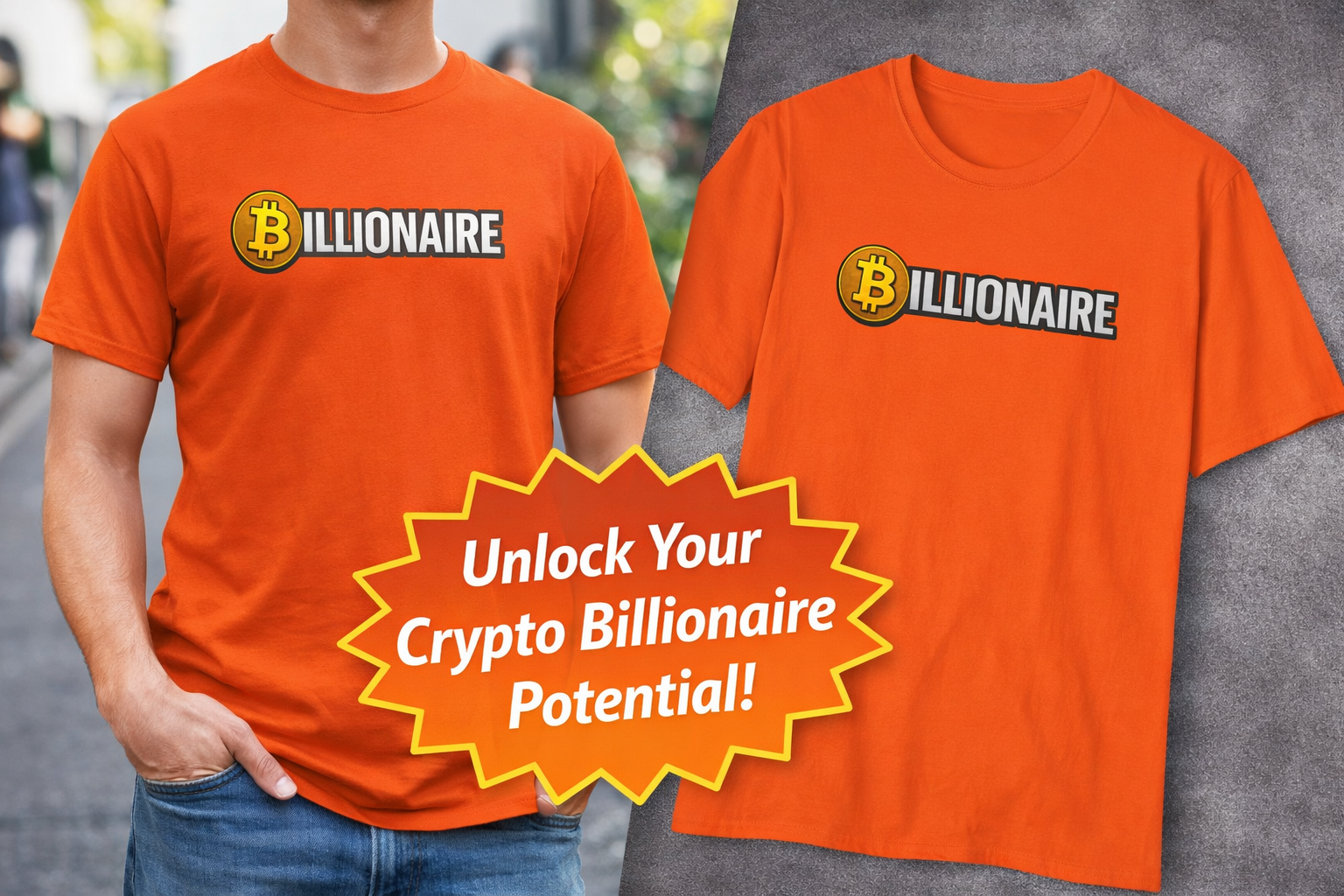 Bitcoin Billionaire T-Shirt | Show your crypto pride in style with this tee | 5 Colors - 100% cotton