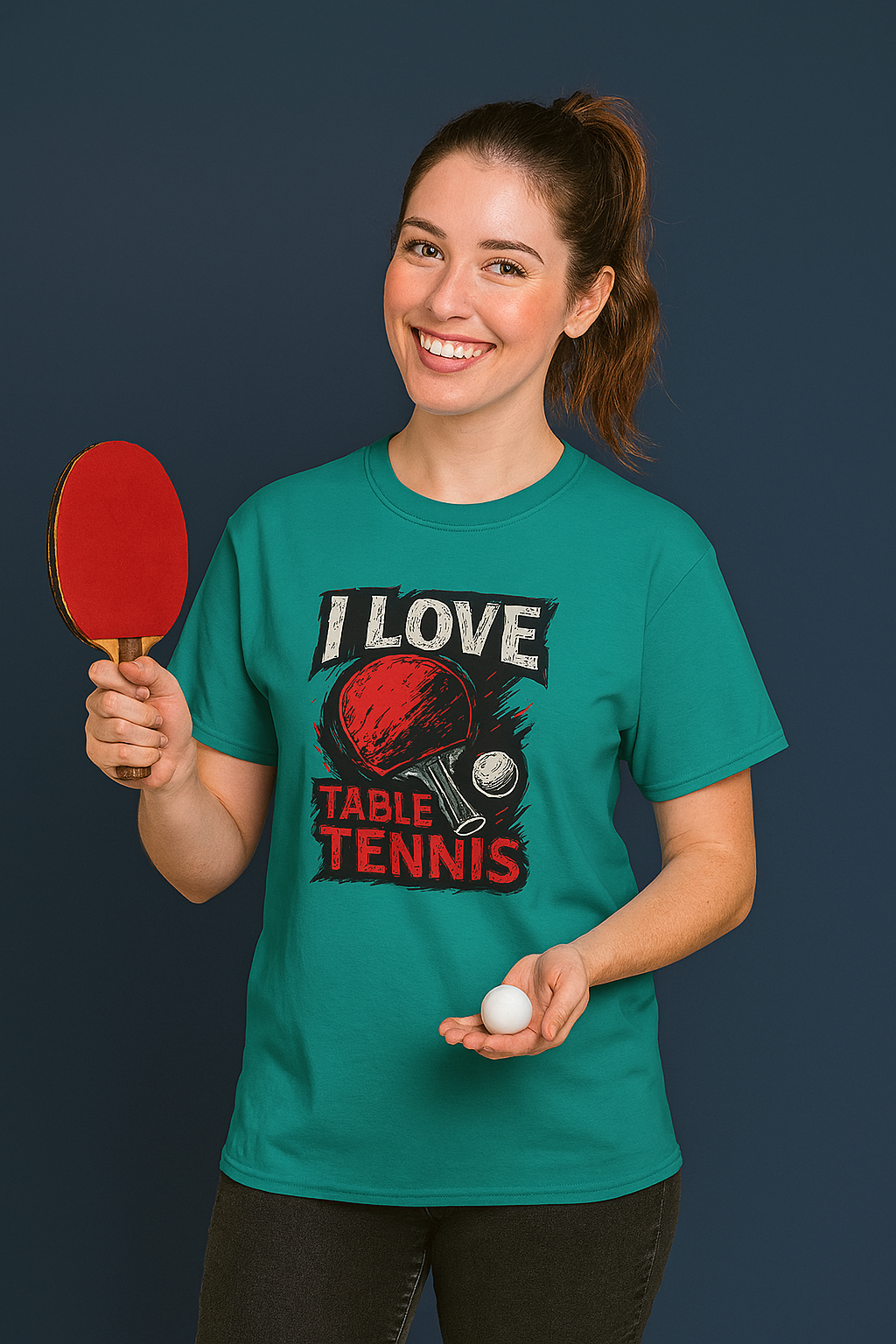 I Love Table Tennis T- Shirt Ping Pong Tee | Smash it with style | 4 colors -  100% cotton