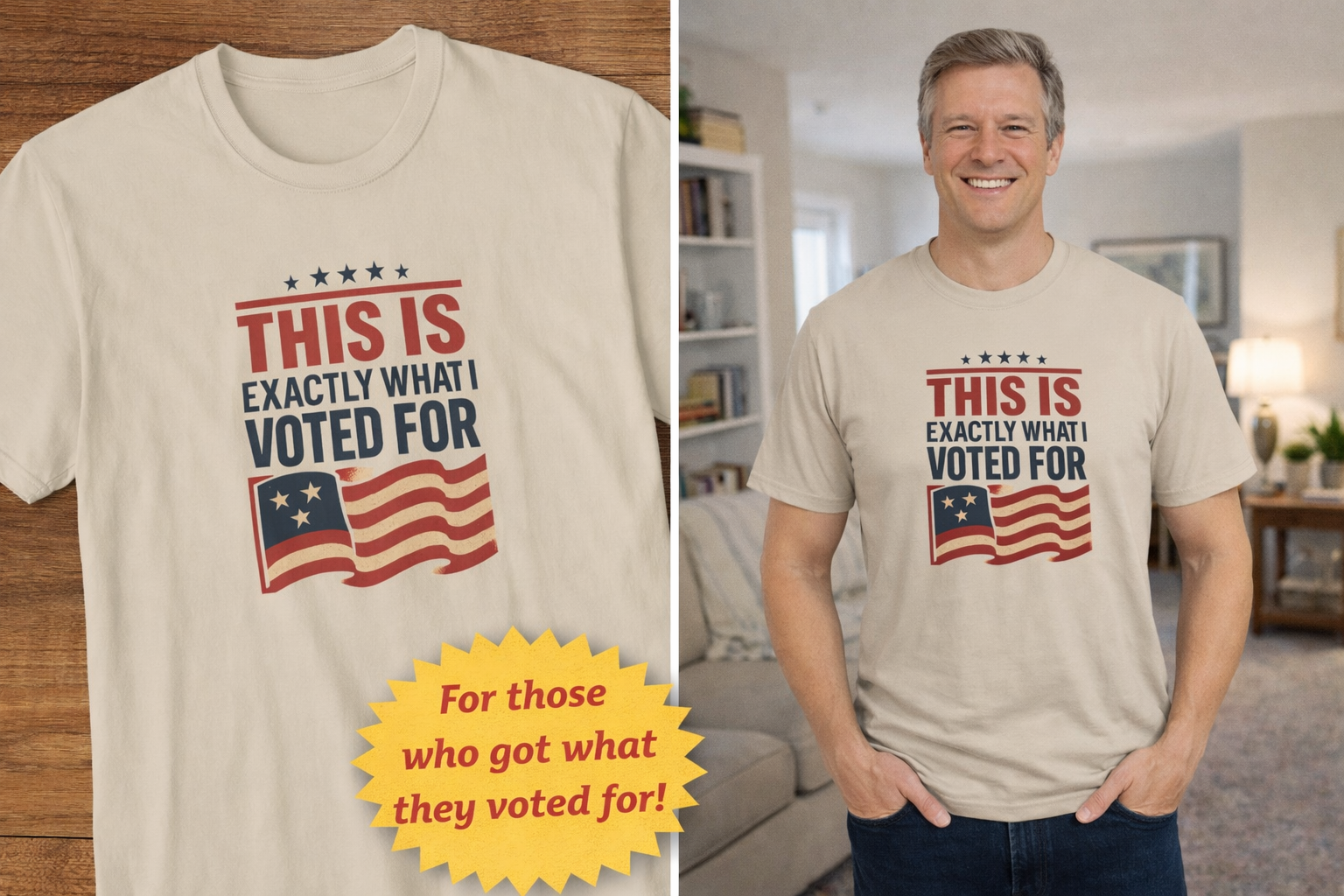 Show Your Voice | American Pride Tee | Patriotic Graphic T-Shirt-Red White & Blue USA Flag | 4 colors - 100% cotton