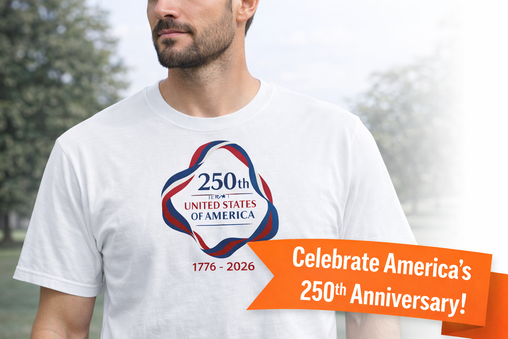 250th Anniversary of America USA T-Shirt Tee | Patriotic American Semiquincentennial | 5 colors - 100% cotton