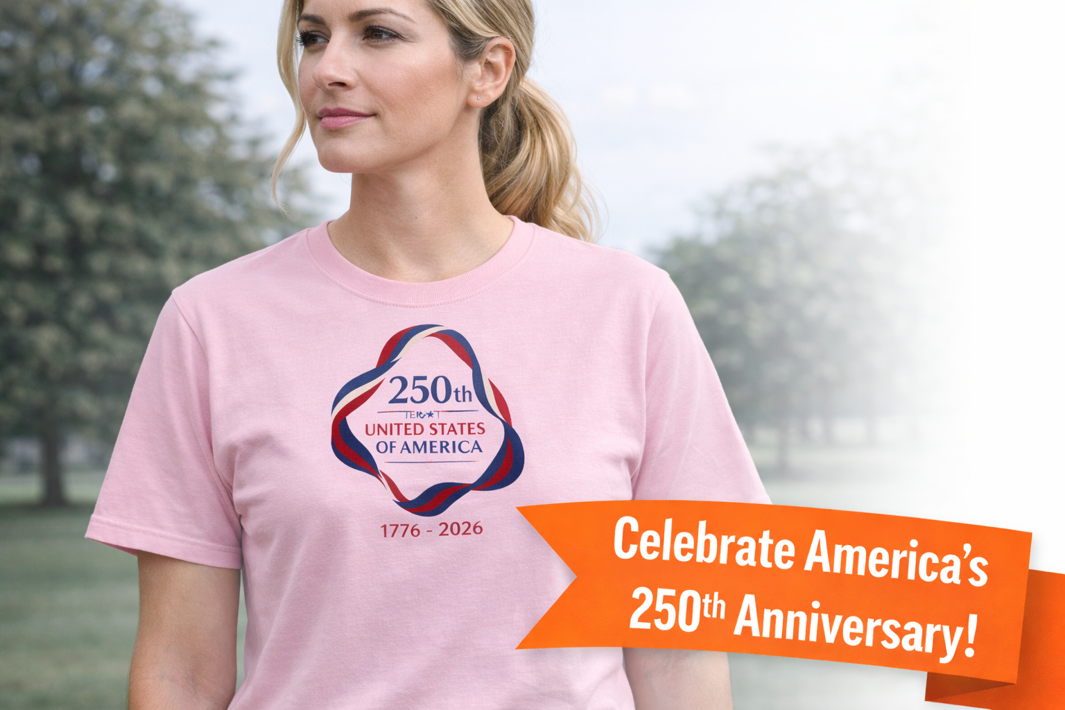 250th Anniversary of America USA T-Shirt Tee | Patriotic American Semiquincentennial | 5 colors - 100% cotton