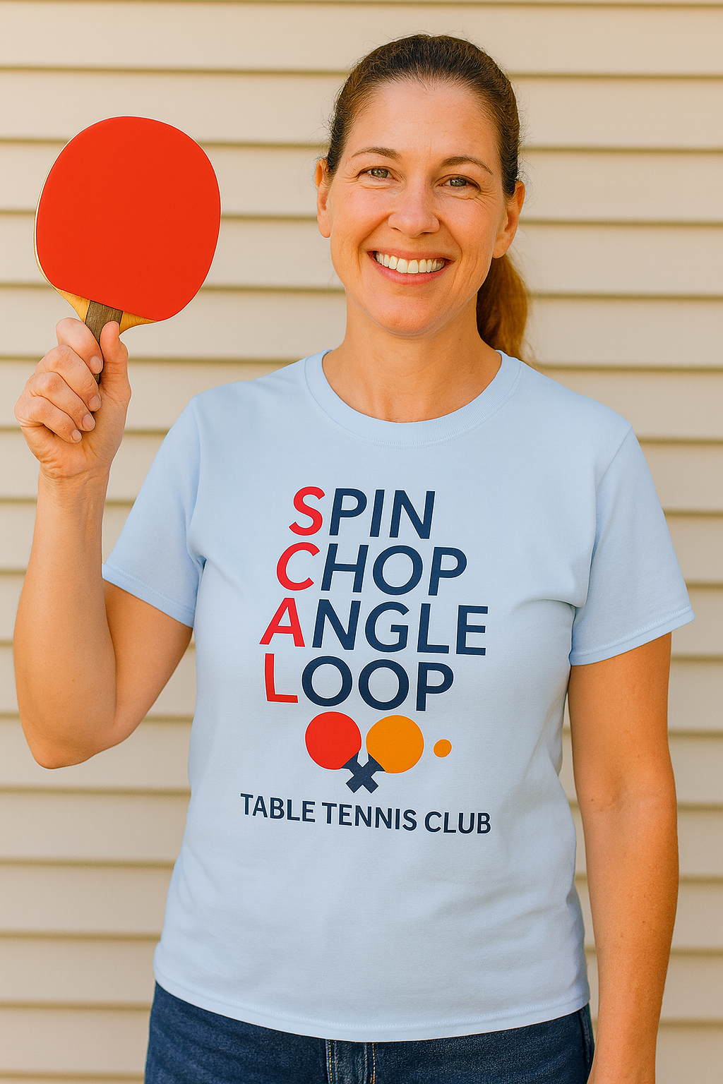 Table Tennis Club Shirt | Spin, Chop, Angle, Loop | Ping Pong Tee for Players & Fans | 4 colors - 100% cotton