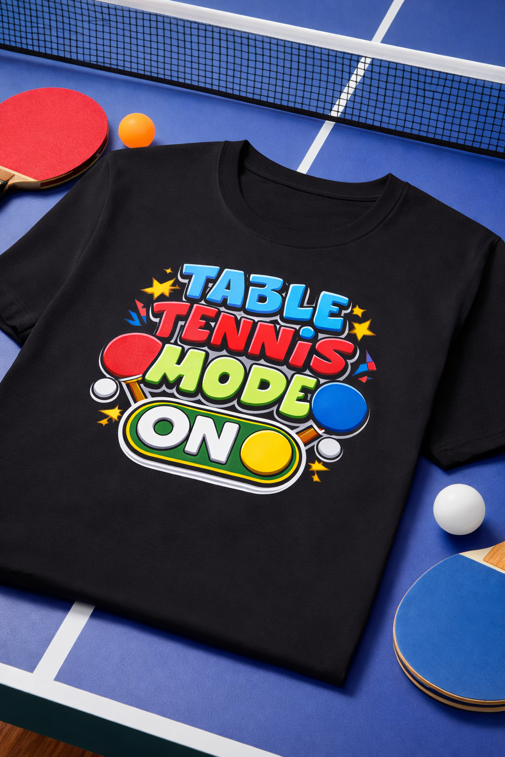 Table Tennis "Mode ON" T-Shirt | Ping Pong Graphic Tee | Funny Table Tennis TShirt | 6 colors - 100% cotton
