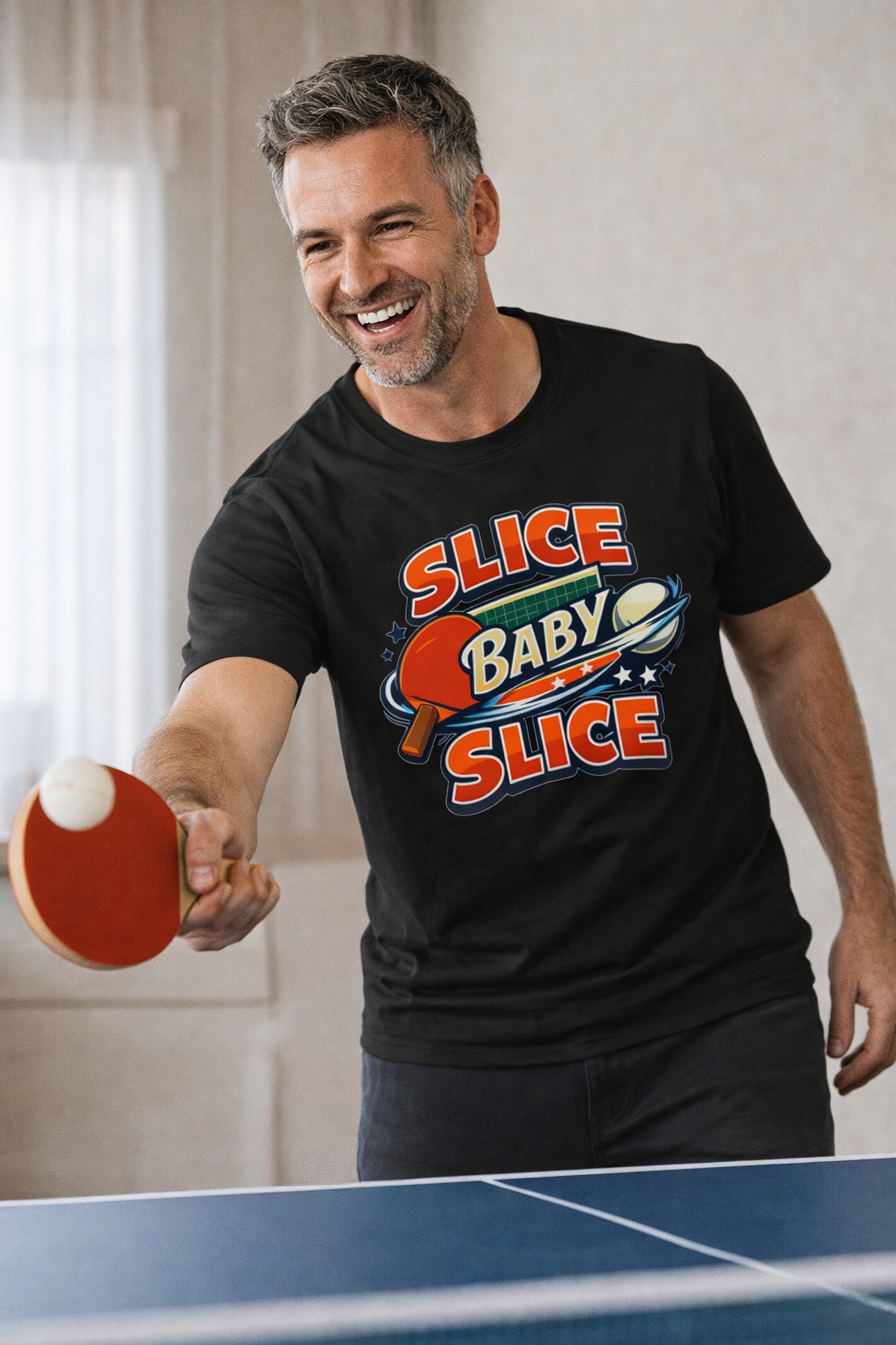 Slice Baby Slice Table Tennis T-Shirt | Ping Pong Graphic Tee | Funny Table Tennis TShirt | 6 colors - 100% cotton