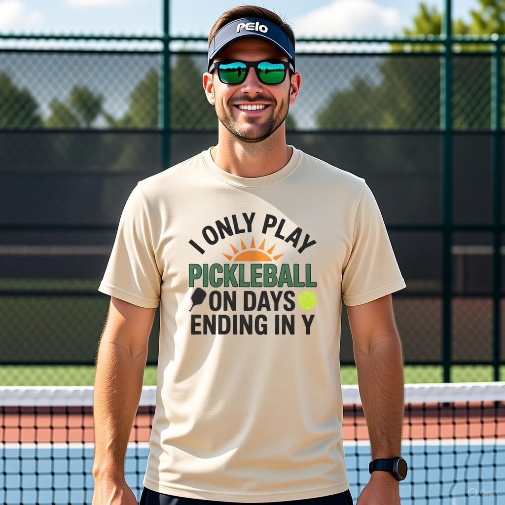 Funny Pickleball T-Shirt I Only Play Pickleball On Days Ending In Y | Humorous Pickleball Player Tee | 5 colors - 100% cotton