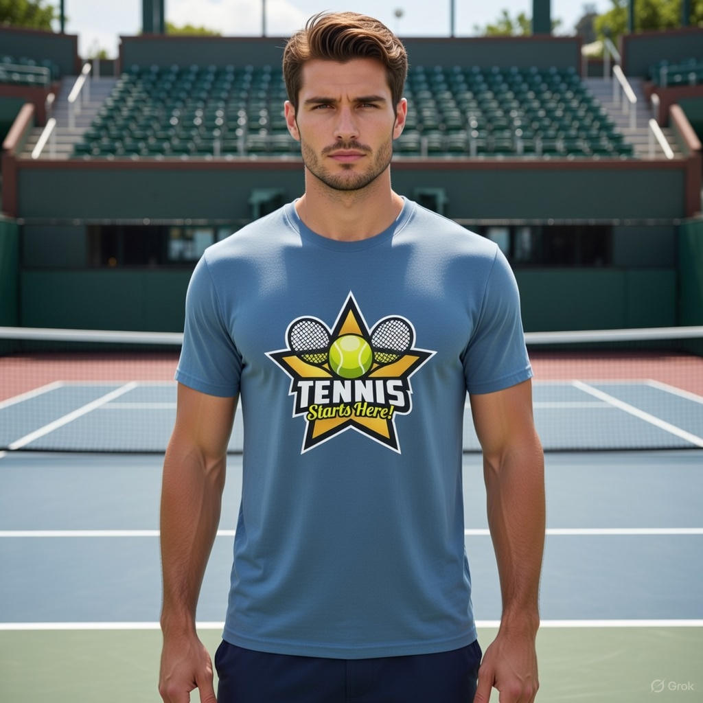 Tennis Starts Here T-Shirt | Tennis Player Shirt | Tennis Lover Gift | Court Life Tennis Apparel | 6 colors - 100% cotton