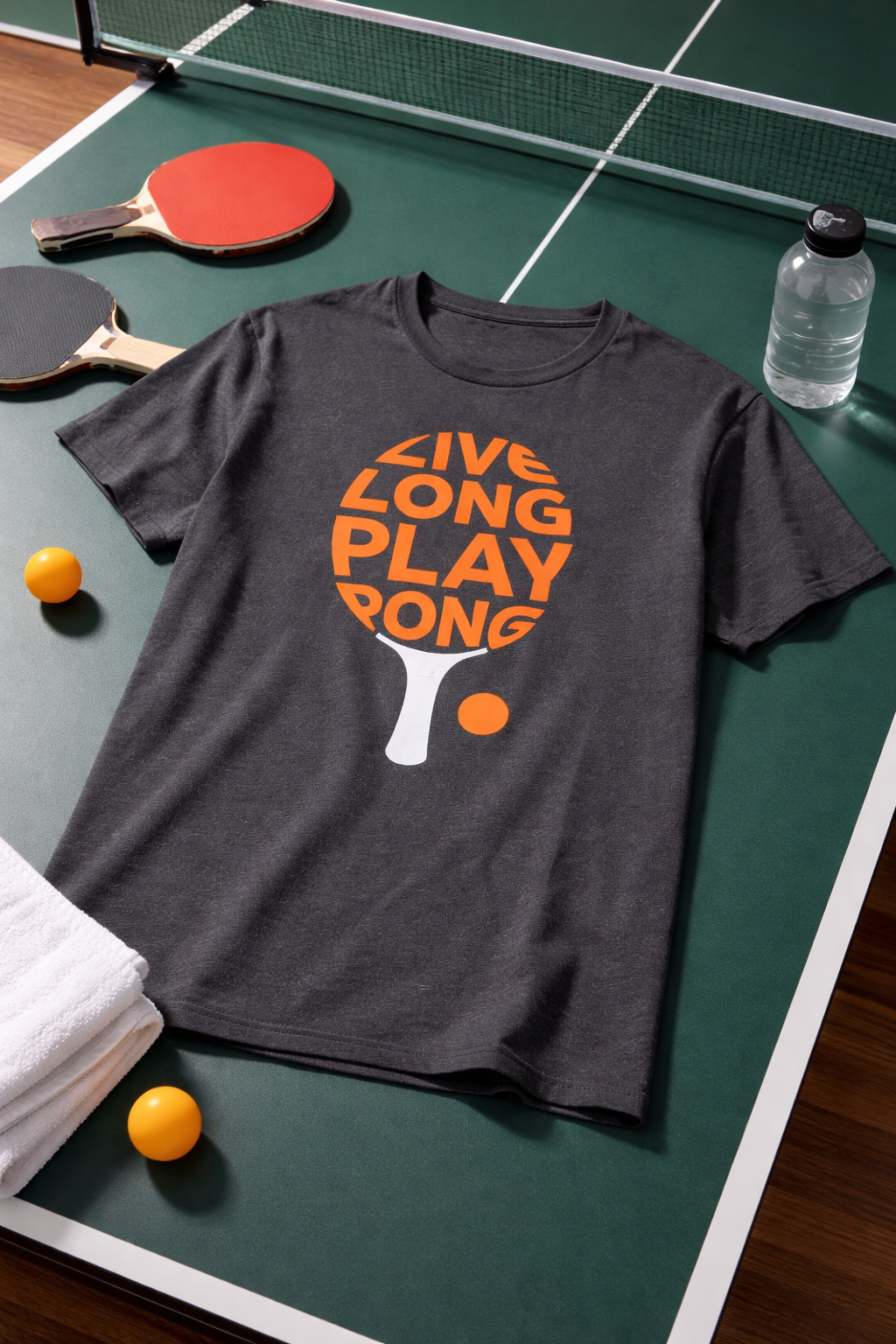 Live Long, Play Pong T-Shirt | Ping Pong Graphic Tee | Funny Table Tennis TShirt | 5 colors - 100% cotton