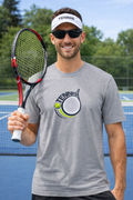 Tennis Racket Graphic T-Shirt | Tennis Ball Logo Tee | 3 colors - 100% cotton