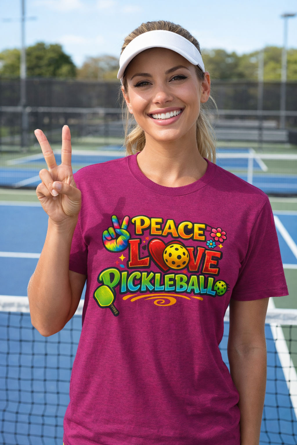 Peace Love Pickleball Shirt | Pickleball Player Gift | Cute Pickleball Apparel | Pickleball Player Tee | 9 colors - 100% cotton
