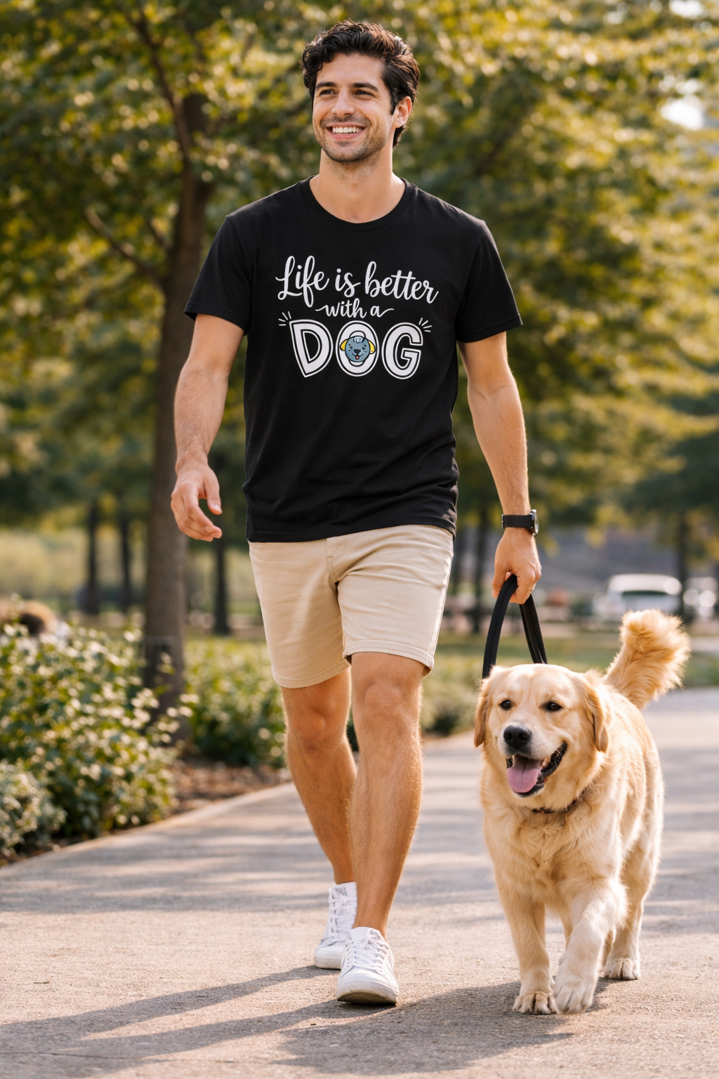Life Is Better With a Dog Shirt | Dog Lover TShirt | Pet Owner Gift | Cute Dog T-Shirt | Dog Owner Gift | 6 colors - 100% cotton