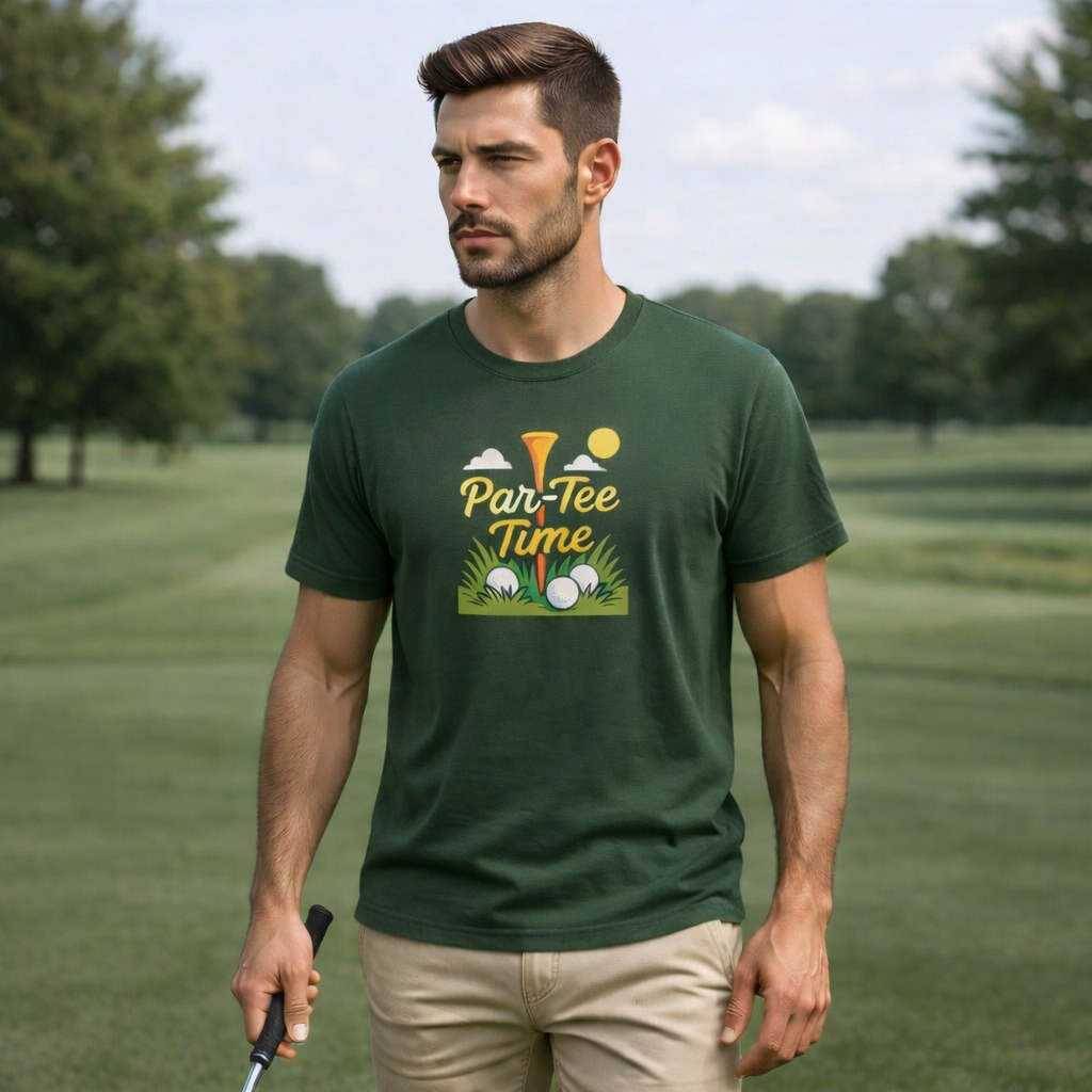 Funny Golf T-Shirt Par-Tee Time |  Golfing Shirt | Golf Gift for Dad | 7 colors - 100% cotton