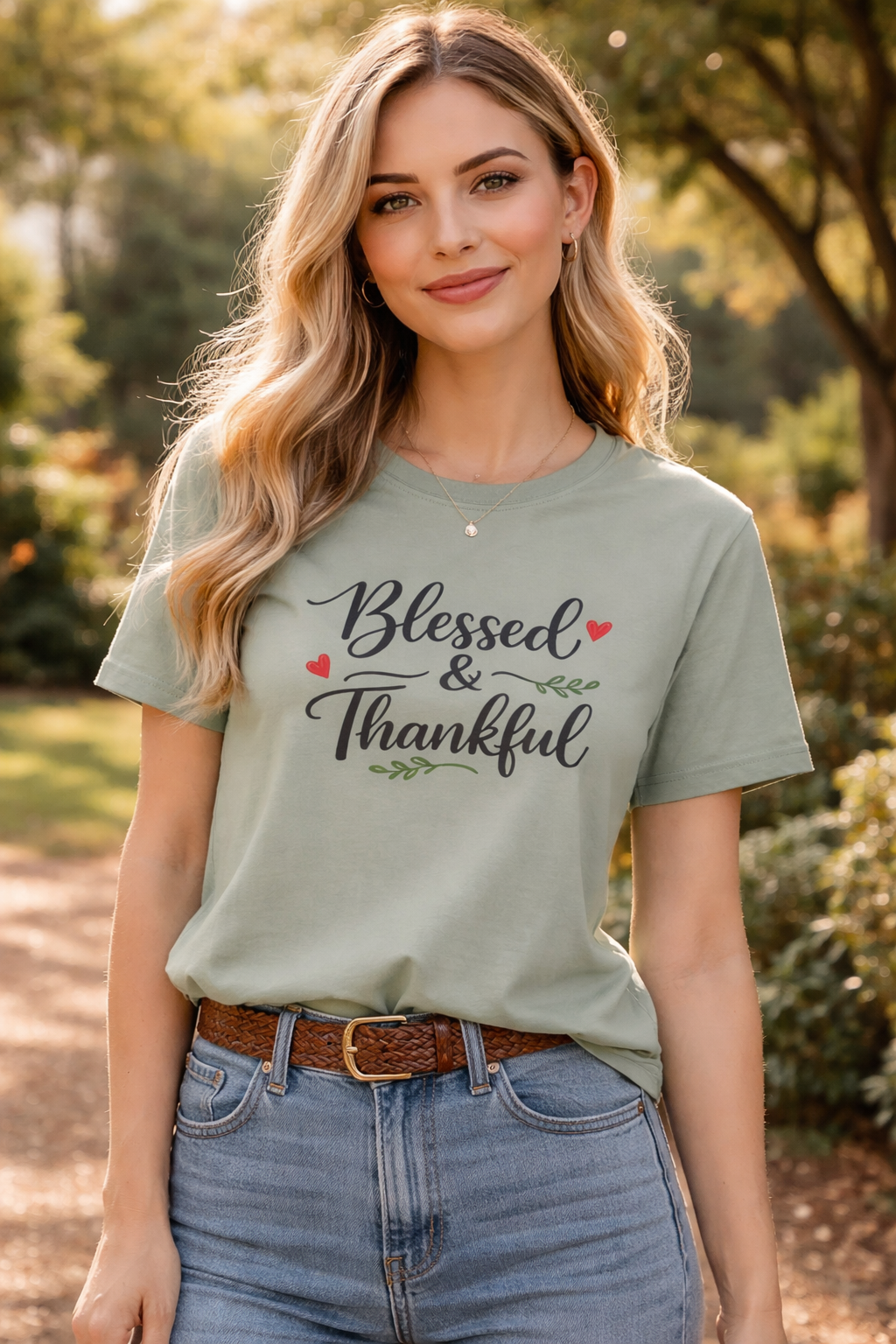 Blessed & Thankful T-Shirt | Christian Gratitude Shirt | Faith Inspired Tee | 7 colors - 100% cotton