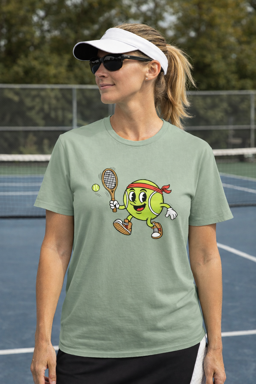 Cute Tennis Ball Mascot TShirt | Funny Tennis Shirt | Tennis Player Gift |Tennis Lover Apparel | 8 colors - 100% cotton