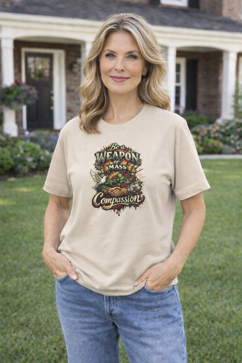 Be a Weapon of Mass Compassion TShirt | Kindness  Peace Love Compassion Tee | Inspirational Graphic Shirt | 5 colors - 100% cotton