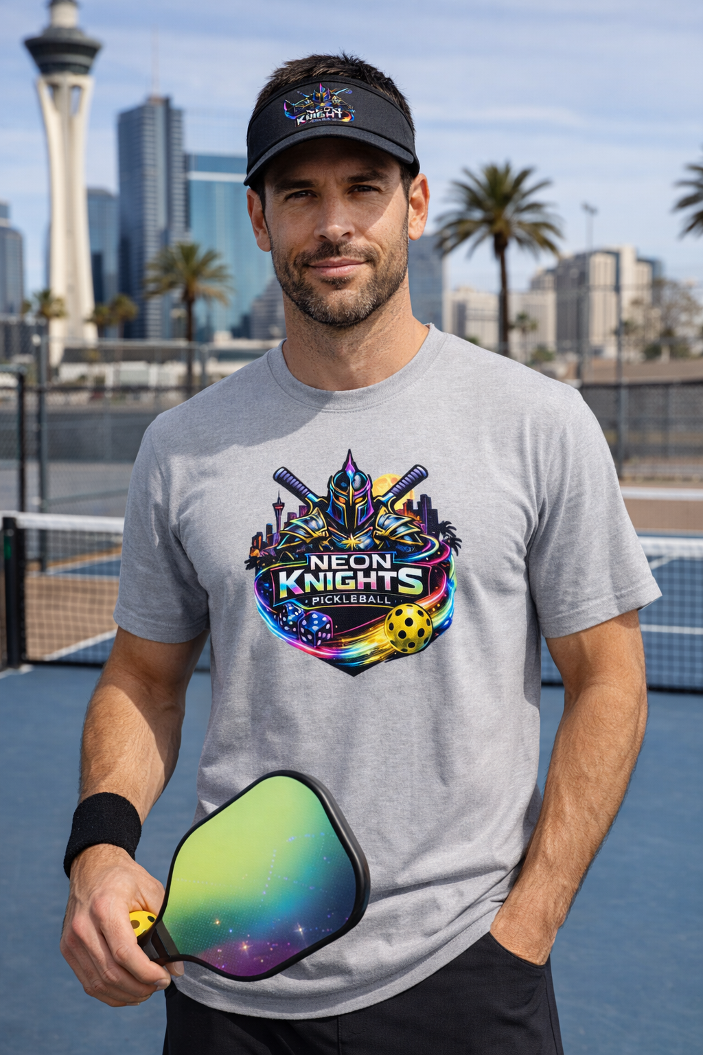 Neon Knights Pickleball Shirt | Vegas Inspired Pickleball T-Shirt | Gift for Pickleball Player | 9 colors - 100% cotton