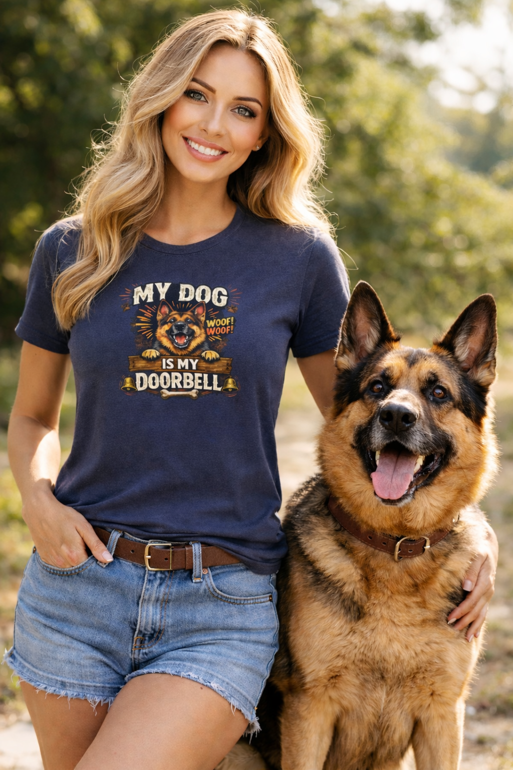 My Dog Is My Doorbell T-Shirt | Funny Dog Lover Shirt | Dog Mom Tee | Pet Owner Humor Shirt | Cute Dog Graphic Tee | 6 colors - 100% cotton