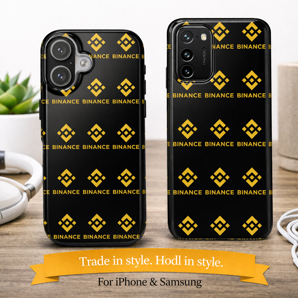 Binance Tough Phone Case | BNB Crypto Phone Case | iPhone and Samsung Case | Glossy Protective Cover | Binance Logo Case