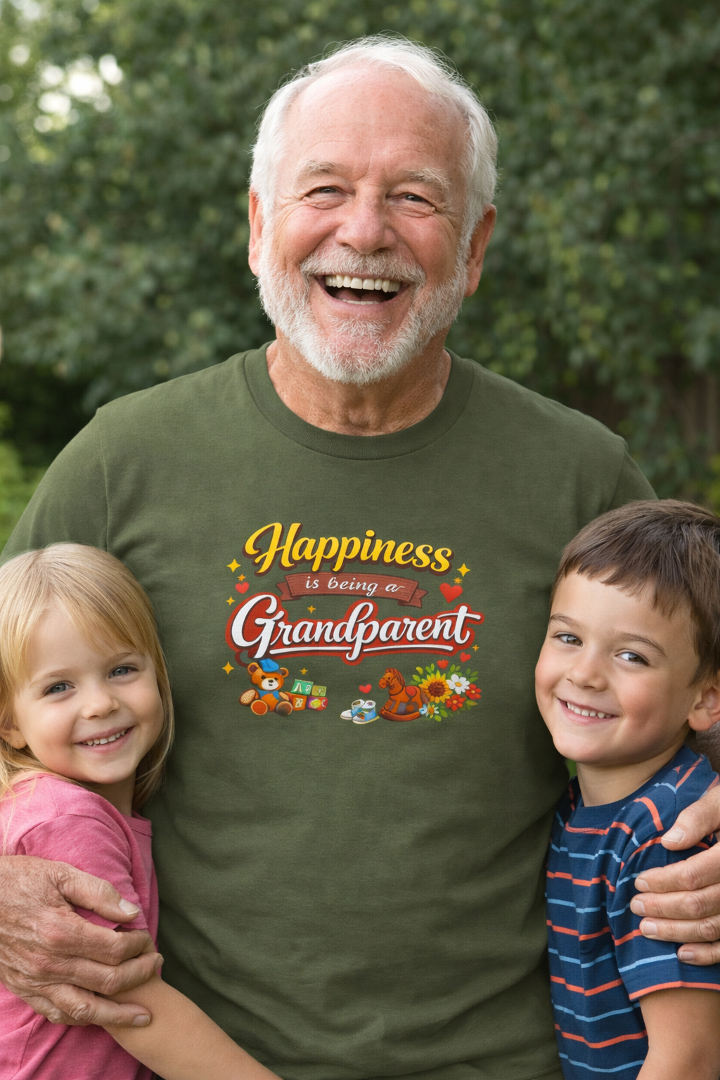 Happiness Is Being a Grandparent Shirt | Grandpa-Grandma Gift Tee | Proud Grandkids Shirt | Cute Grandparent TShirt | 7 colors - 100% cotton