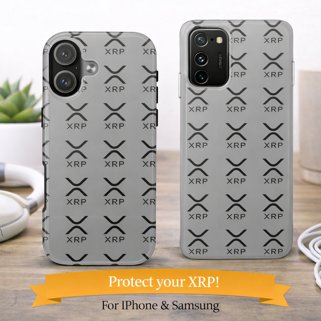XRP Tough Phone Case | Crypto iPhone Samsung Case | Glossy Protective Phone Cover | Modern Ripple Pattern Case