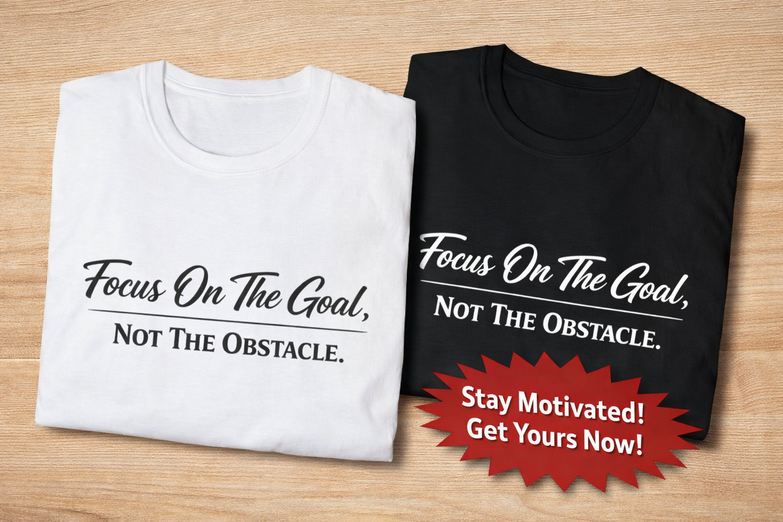Focus On The Goal Not The Obstacle Shirt | Motivational Quote Tee | Mindset T-Shirt | Everyday Encouragement Gift | 8 colors - 100% cotton