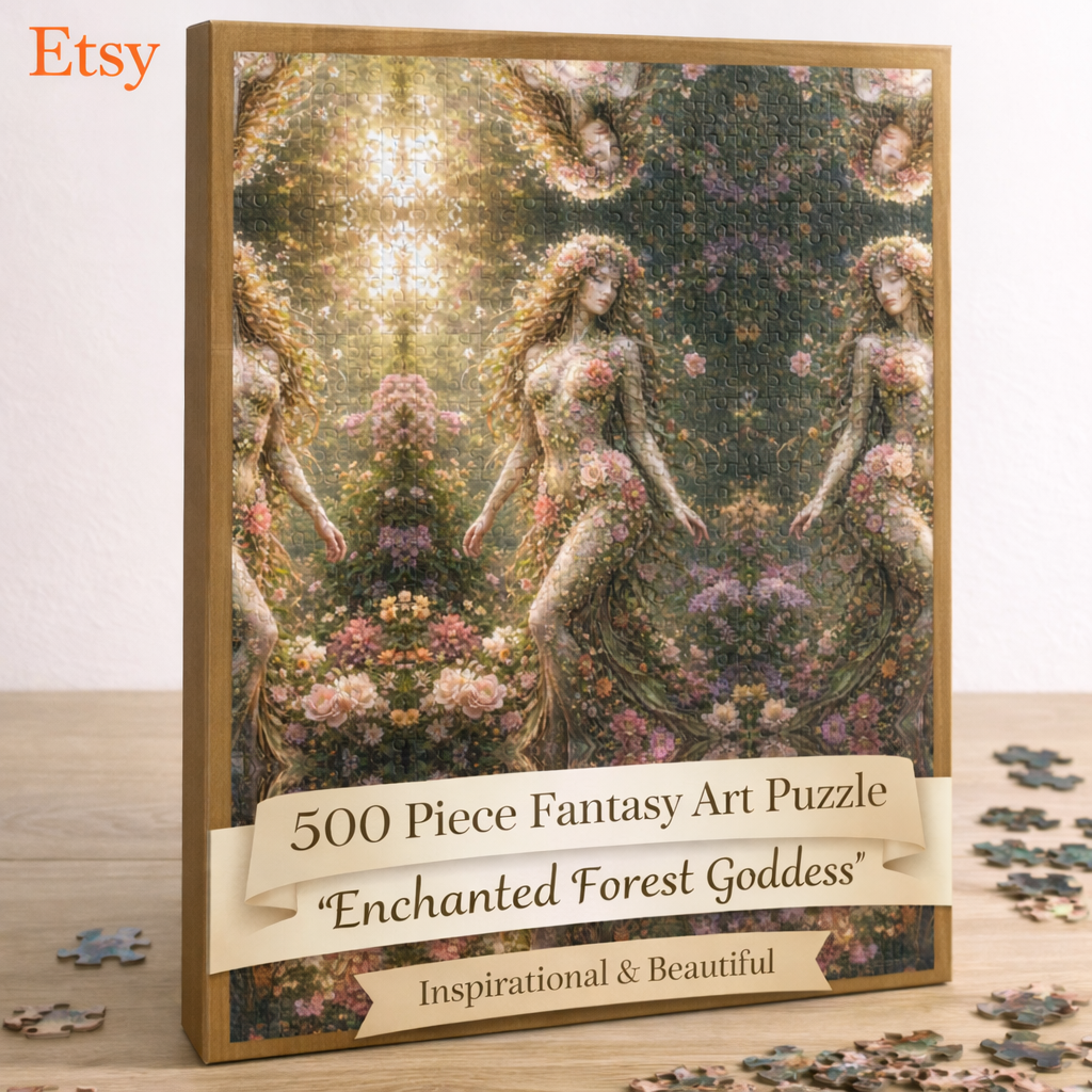 Enchanted Forest Goddess Puzzle | Piece Fantasy Jigsaw Puzzle | Relaxing Adult Puzzle | Gift for Puzzle Lovers | 500 pieces 16 x 20