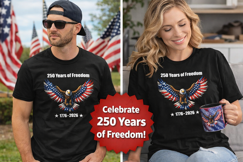 250 Years of Freedom Shirt | America 250 Celebration Shirt | USA Independence Gift | 4th of July Shirt | 7 colors - 100% cotton
