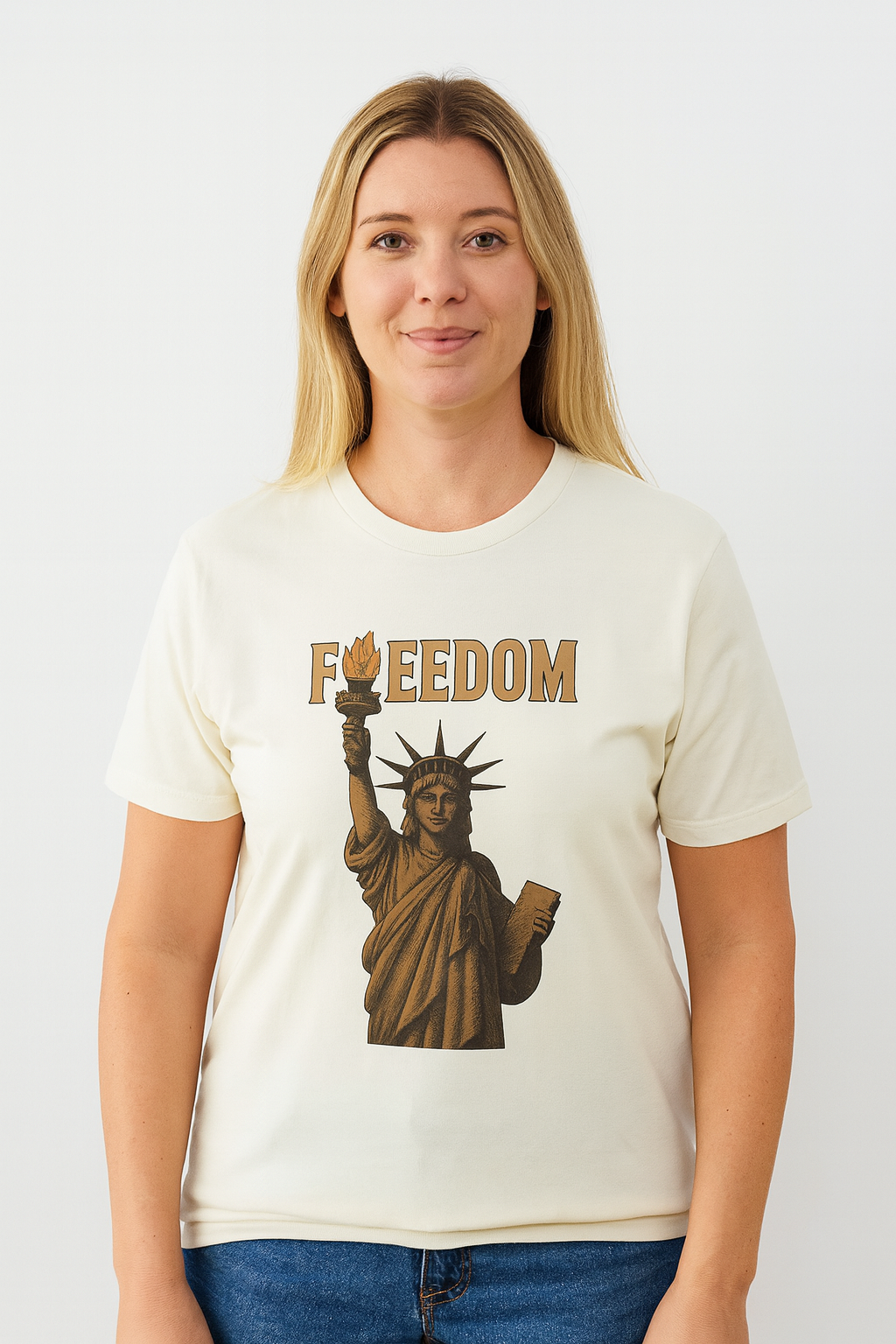 Freedom T-Shirt-Statue of Liberty Torch Graphic | Patriotic USA Tee | 5 colors - 100% cotton