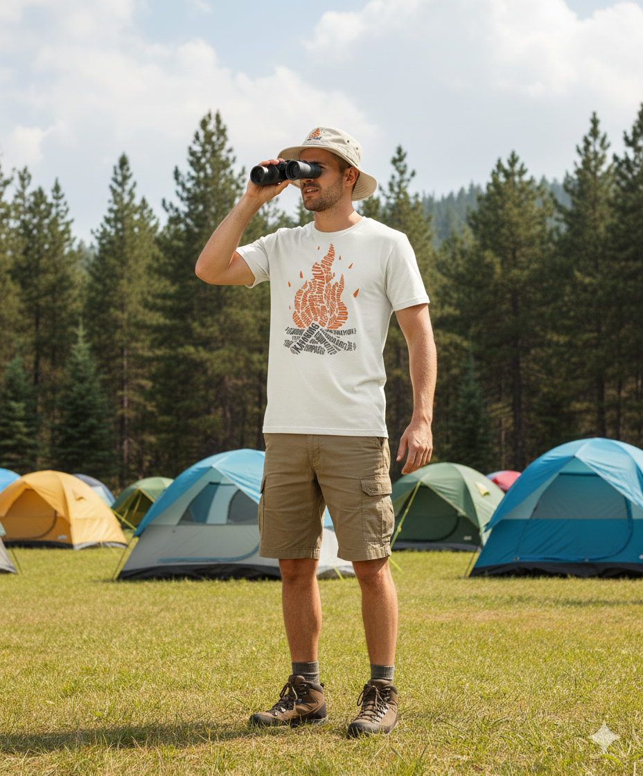 Campfire Typography T-shirt | Camping Bonfire Graphic Tee | 2 colors - 100% cotton