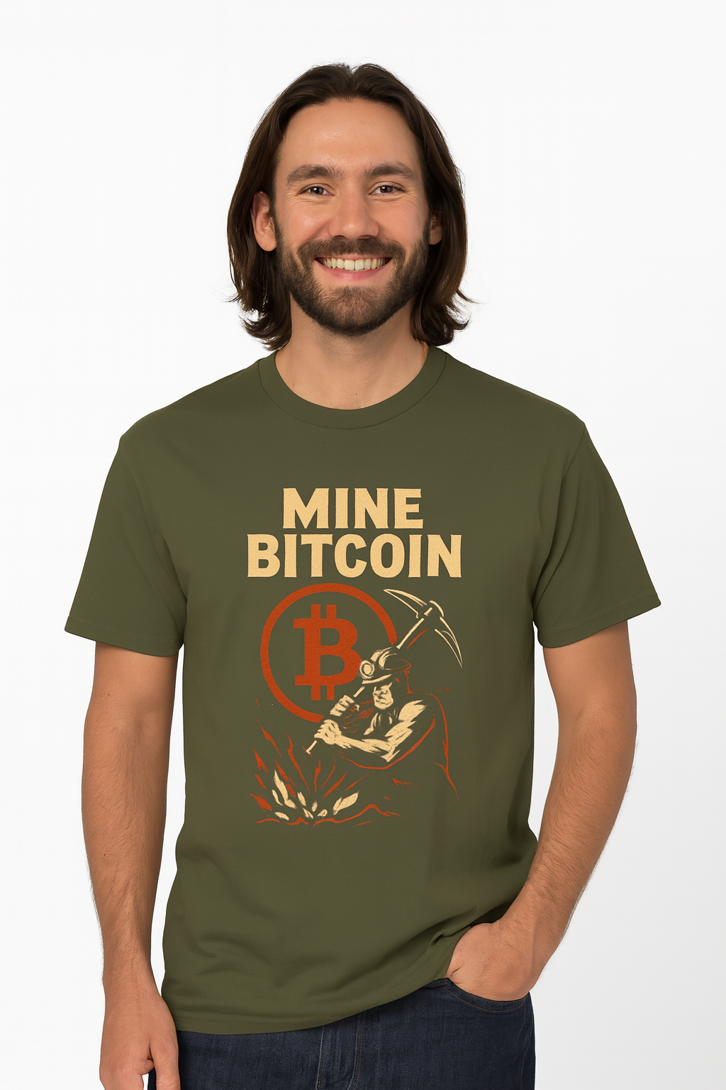 Mine Bitcoin T-Shirt |  Crypto Miner Graphic Tee | Vintage Bitcoin Mining Shirt for Crypto Enthusiasts | 3 colors - 100% cotton