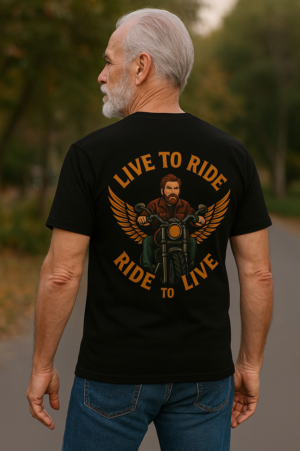 Live to Ride Ride to Live Biker T-Shirt | Vintage Motorcycle Rider Graphic Tee | Gift for Bikers | 4 colors - 100% cotton