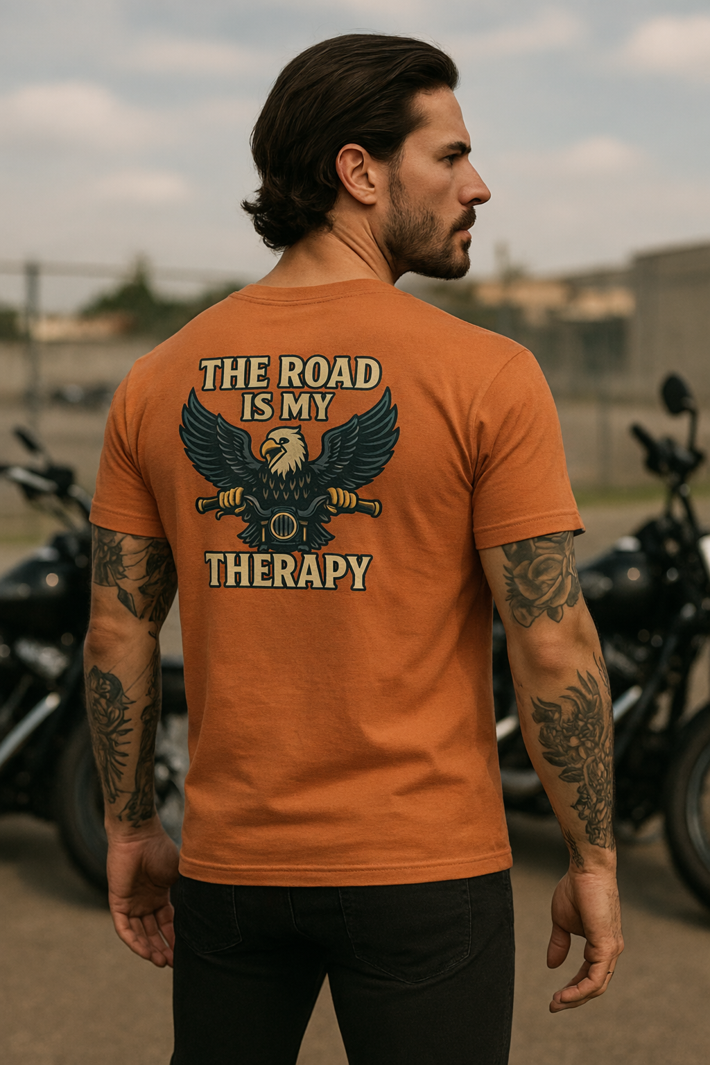 The Road is my Therapy T-shirt | Harley Motorcycle Rider Tee | 7 colors - 100% cotton