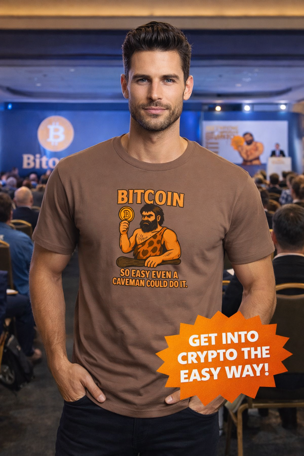 From Stone Age to Digital Age So easy even a Caveman can do it Bitcoin Tee | 9 colors - 100% cotton
