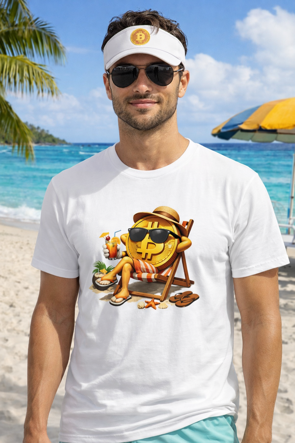 Bitcoin Beach Life TShirt | Crypto Millionaire Vibes Tee | Relaxed Bitcoin Shirt | Funny Crypto Shirt | 7 colors - 100% cotton