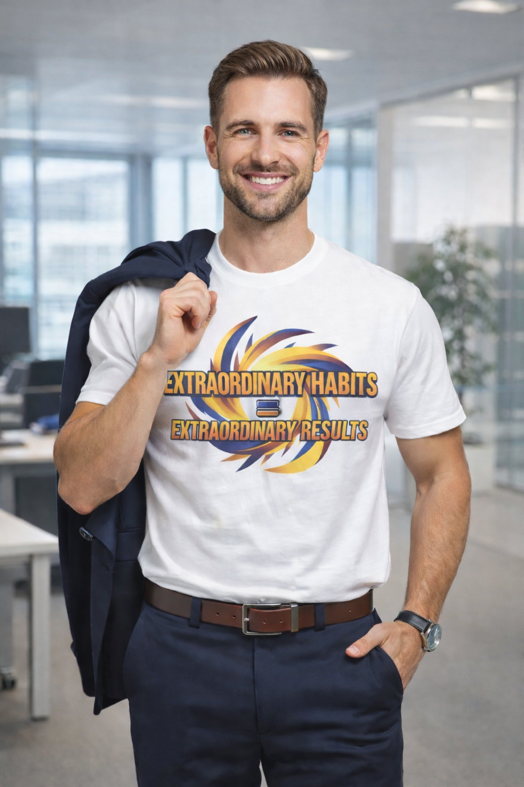 Extraordinary Habits = Extraordinary Results T-shirt | Motivational Typography | 4 colors - 100% cotton