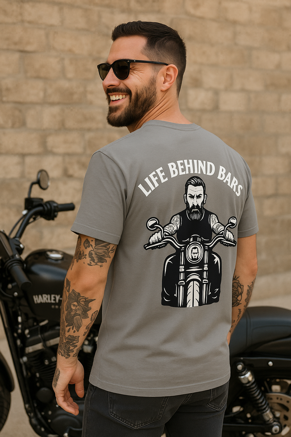 Life Behind Bars Motorcycle T-Shirt | Biker Graphic Tee | Riding Lifestyle Shirt | Gift for Riders | 8 colors - 100% cotton