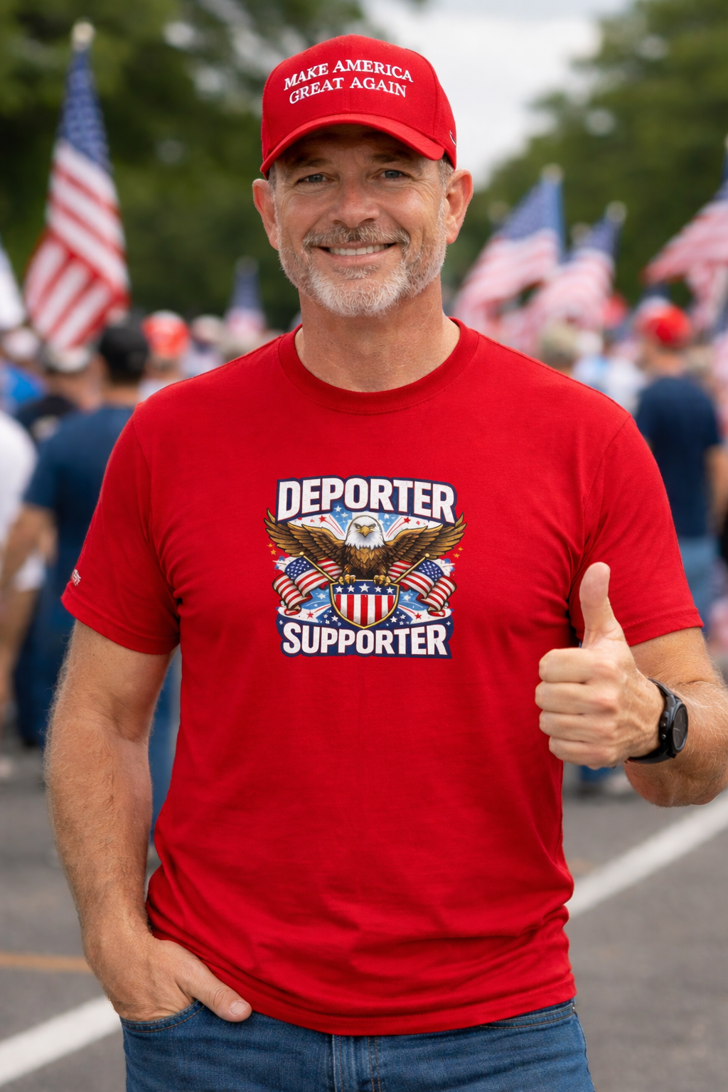 Deporter Supporter Patriotic T-Shirt | America First Eagle Tee | Pro Border Apparel | Gift for Patriots | 9 colors - 100% cotton