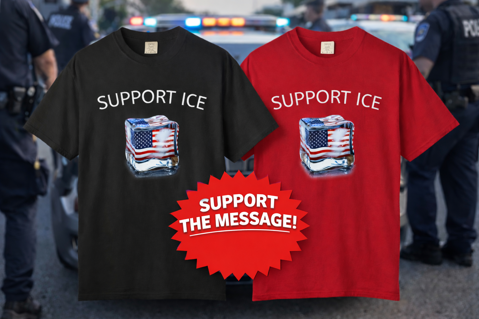 Support ICE Shirt | Patriotic Law Enforcement Tee | Pro Police Apparel | Freedom Support Shirt | USA Pride Tee | 9 colors - 100% cotton