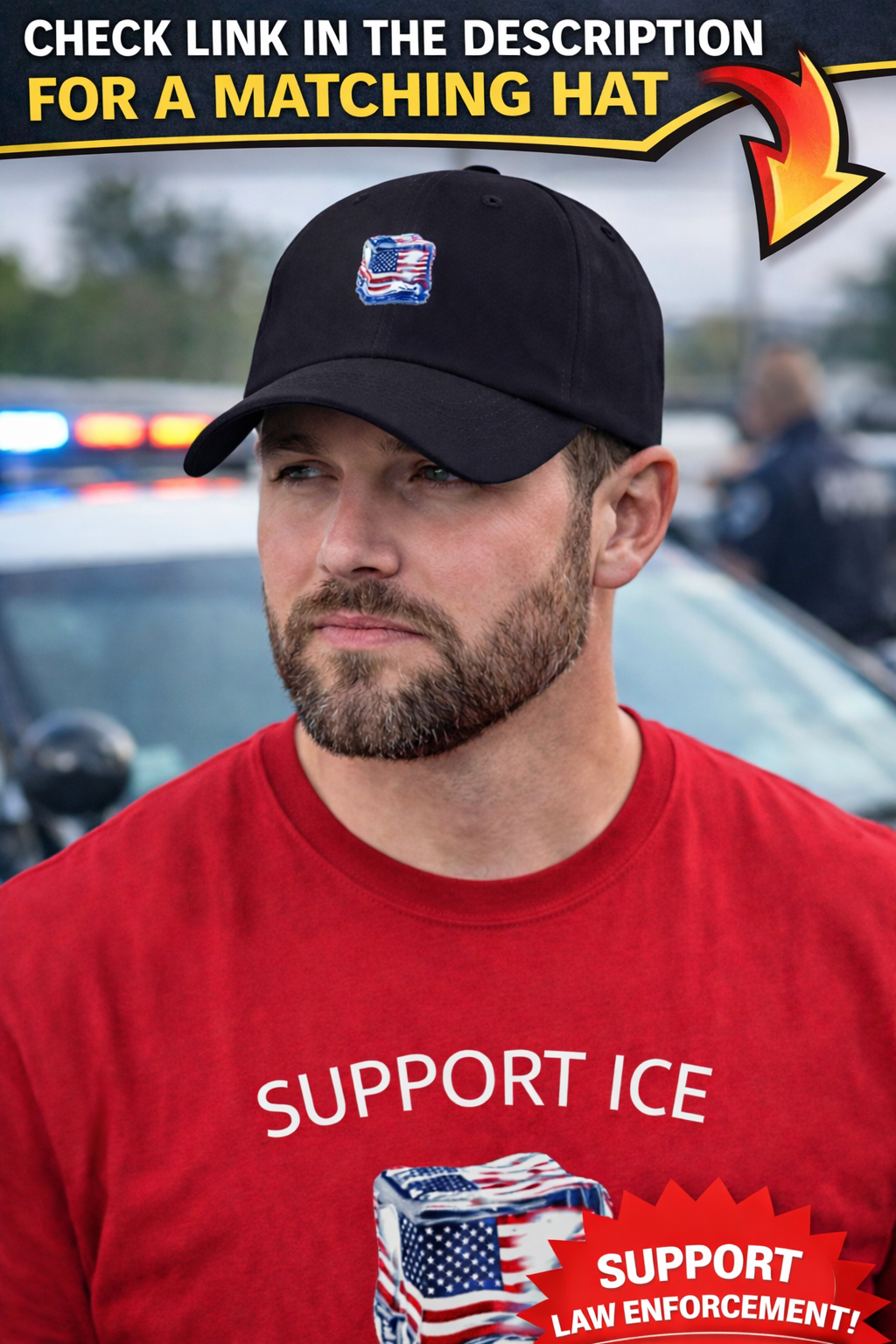 Support ICE Shirt | Patriotic Law Enforcement Tee | Pro Police Apparel | Freedom Support Shirt | USA Pride Tee | 9 colors - 100% cotton